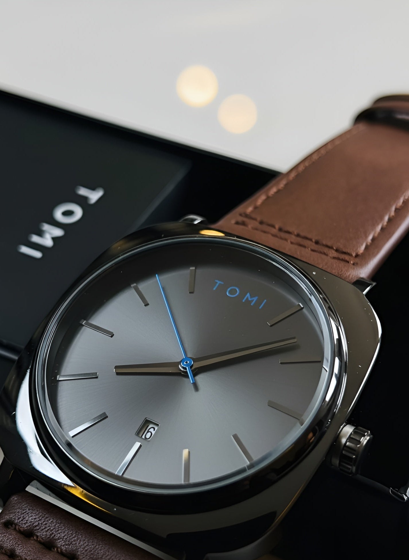 TOMI Classic Men’s Watch – Brown Leather Strap